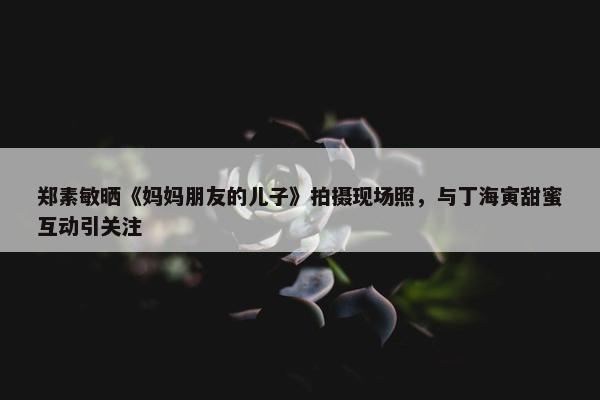 郑素敏晒《妈妈朋友的儿子》拍摄现场照，与丁海寅甜蜜互动引关注