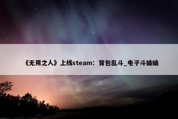 《无用之人》上线steam：背包乱斗_电子斗蛐蛐