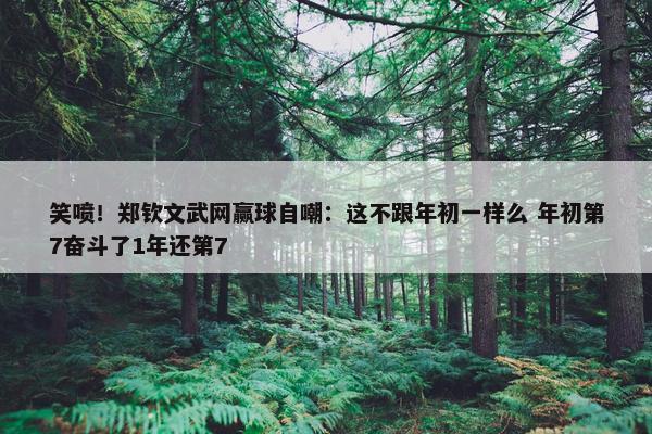 笑喷！郑钦文武网赢球自嘲：这不跟年初一样么 年初第7奋斗了1年还第7