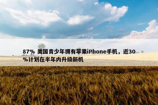 87% 美国青少年拥有苹果iPhone手机，近30%计划在半年内升级新机