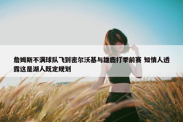 詹姆斯不满球队飞到密尔沃基与雄鹿打季前赛 知情人透露这是湖人既定规划