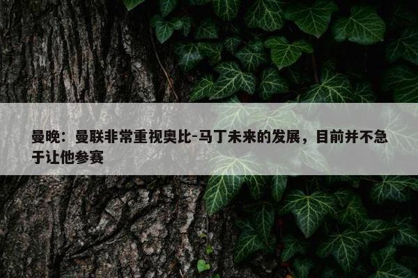 曼晚：曼联非常重视奥比-马丁未来的发展，目前并不急于让他参赛