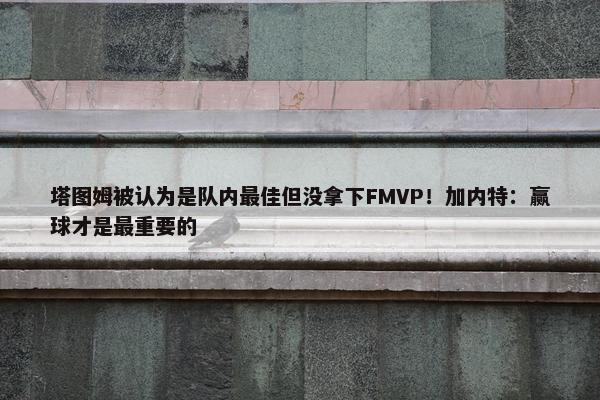 塔图姆被认为是队内最佳但没拿下FMVP！加内特：赢球才是最重要的