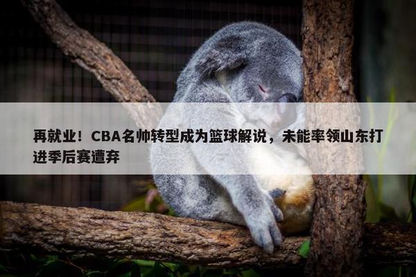 再就业！CBA名帅转型成为篮球解说，未能率领山东打进季后赛遭弃