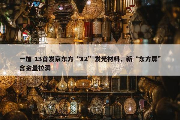 一加 13首发京东方“X2”发光材料，新“东方屏”含金量拉满