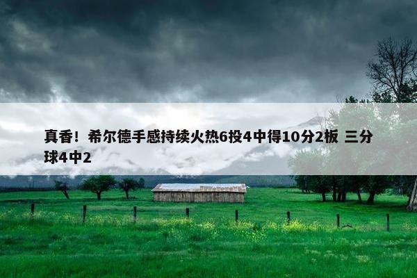 真香！希尔德手感持续火热6投4中得10分2板 三分球4中2