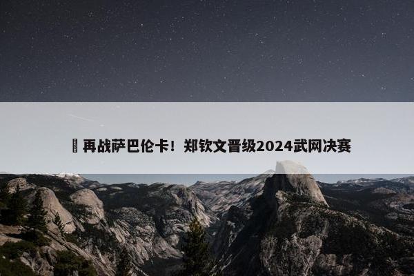 ​再战萨巴伦卡！郑钦文晋级2024武网决赛