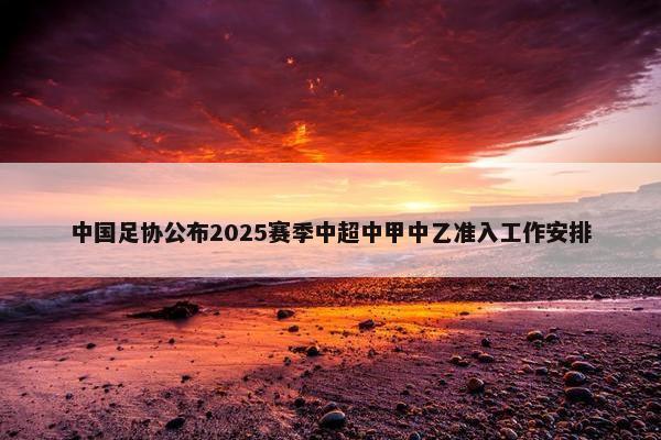 中国足协公布2025赛季中超中甲中乙准入工作安排