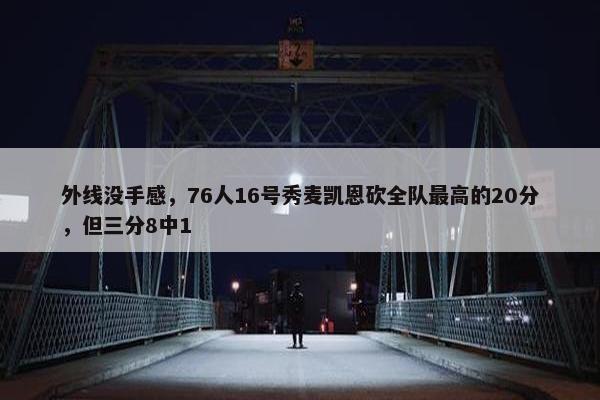 外线没手感，76人16号秀麦凯恩砍全队最高的20分，但三分8中1