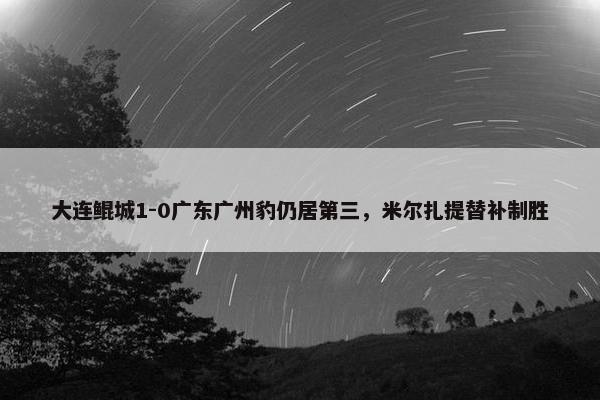 大连鲲城1-0广东广州豹仍居第三，米尔扎提替补制胜