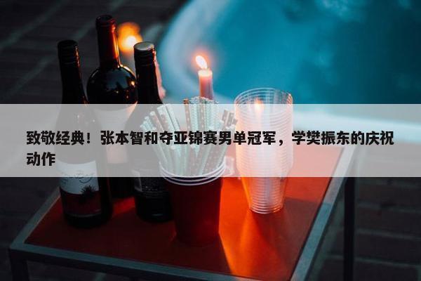 致敬经典！张本智和夺亚锦赛男单冠军，学樊振东的庆祝动作