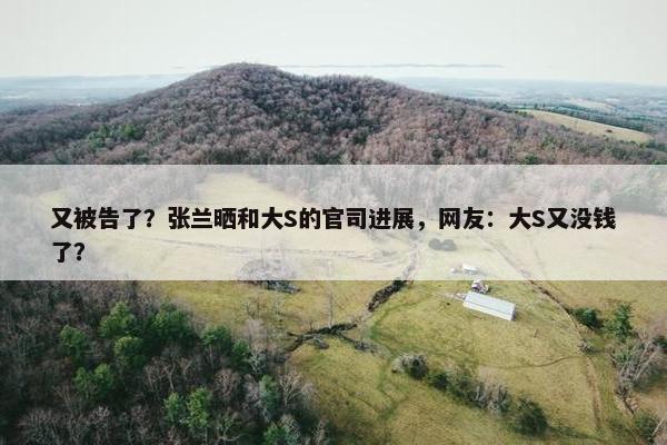 又被告了？张兰晒和大S的官司进展，网友：大S又没钱了？