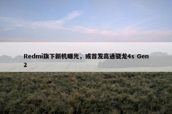 Redmi旗下新机曝光，或首发高通骁龙4s Gen2