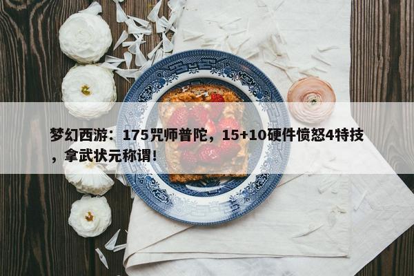 梦幻西游：175咒师普陀，15+10硬件愤怒4特技，拿武状元称谓！