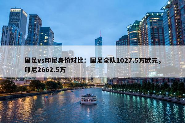 国足vs印尼身价对比：国足全队1027.5万欧元，印尼2662.5万