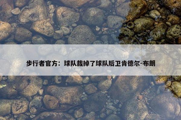 步行者官方：球队裁掉了球队后卫肯德尔-布朗