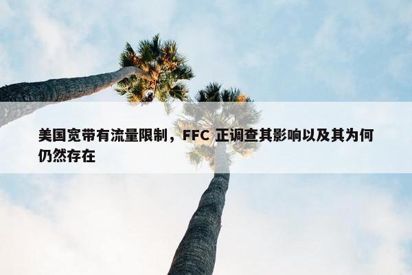 美国宽带有流量限制，FFC 正调查其影响以及其为何仍然存在