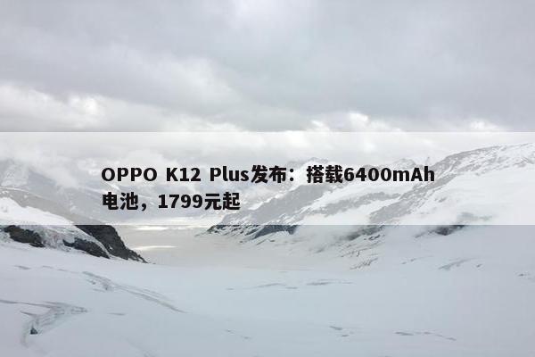 OPPO K12 Plus发布：搭载6400mAh电池，1799元起