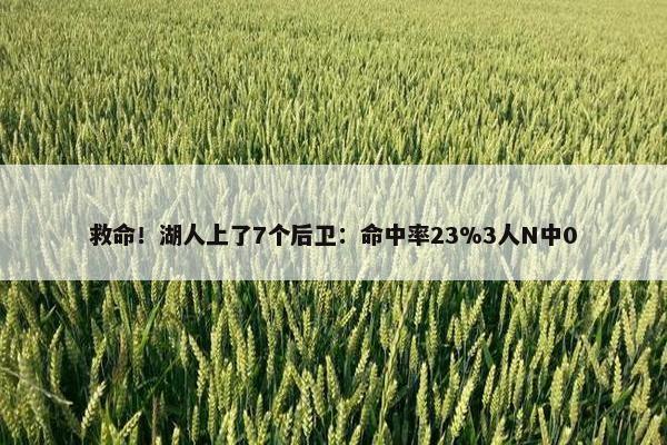 救命！湖人上了7个后卫：命中率23%3人N中0