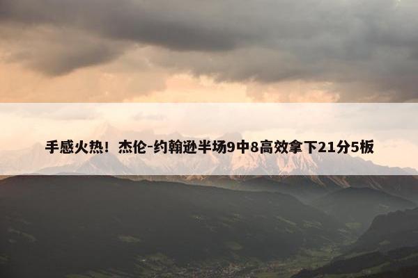 手感火热！杰伦-约翰逊半场9中8高效拿下21分5板