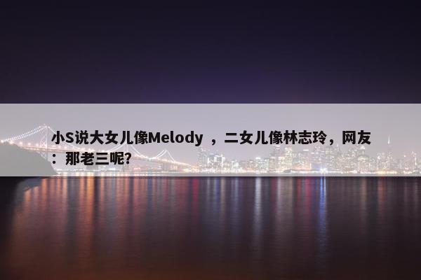 小S说大女儿像Melody ，二女儿像林志玲，网友：那老三呢？