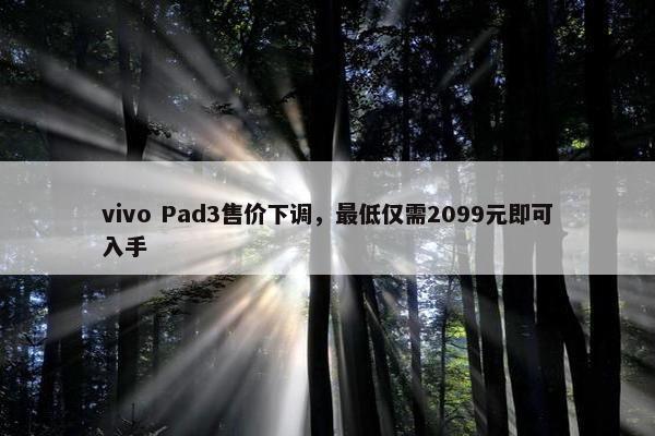 vivo Pad3售价下调，最低仅需2099元即可入手