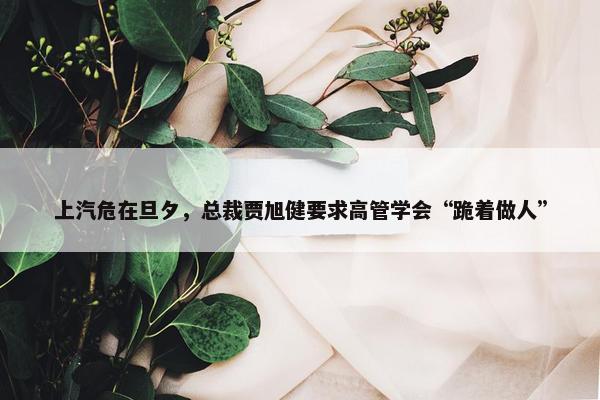 上汽危在旦夕，总裁贾旭健要求高管学会“跪着做人”