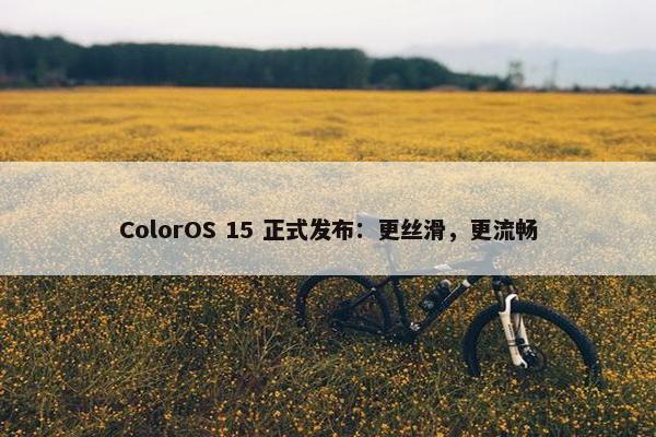 ColorOS 15 正式发布：更丝滑，更流畅