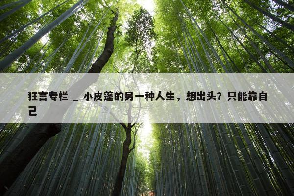 狂言专栏 _ 小皮蓬的另一种人生，想出头？只能靠自己