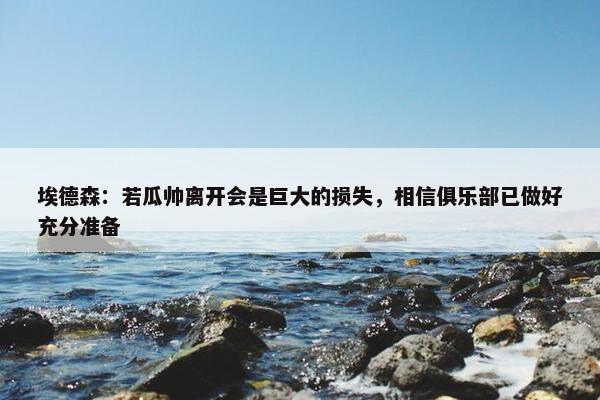 埃德森：若瓜帅离开会是巨大的损失，相信俱乐部已做好充分准备