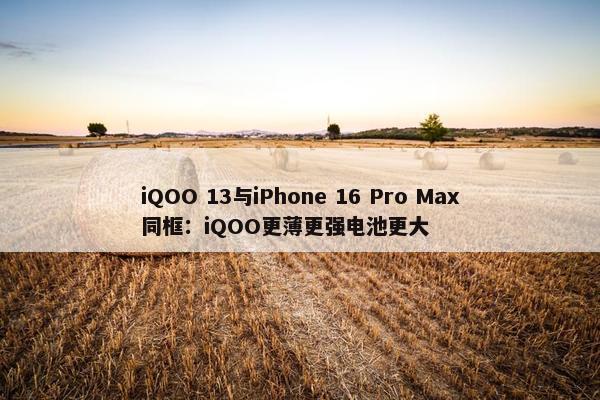 iQOO 13与iPhone 16 Pro Max同框：iQOO更薄更强电池更大