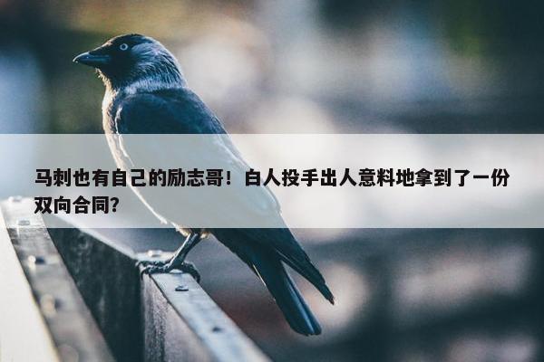 马刺也有自己的励志哥！白人投手出人意料地拿到了一份双向合同？