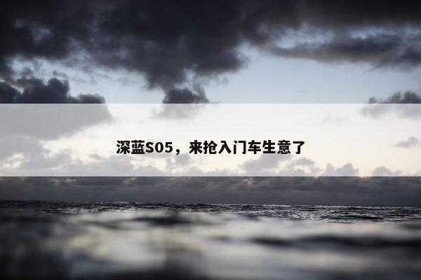 深蓝S05，来抢入门车生意了