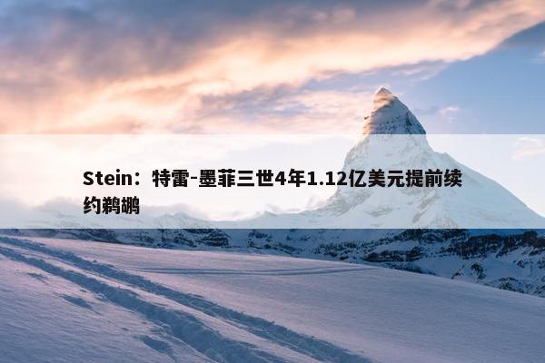 Stein：特雷-墨菲三世4年1.12亿美元提前续约鹈鹕