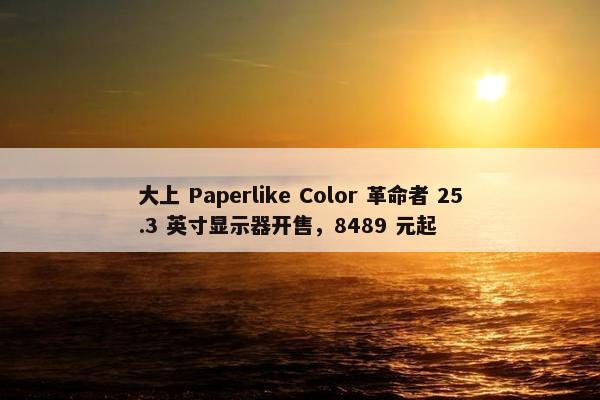 大上 Paperlike Color 革命者 25.3 英寸显示器开售，8489 元起