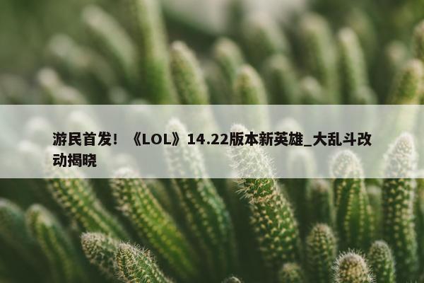 游民首发！《LOL》14.22版本新英雄_大乱斗改动揭晓