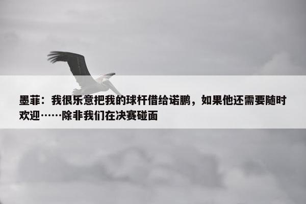 墨菲：我很乐意把我的球杆借给诺鹏，如果他还需要随时欢迎……除非我们在决赛碰面