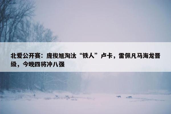 北爱公开赛：庞俊旭淘汰“铁人”卢卡，雷佩凡马海龙晋级，今晚四将冲八强