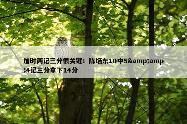 加时两记三分很关键！陈培东10中5&amp;4记三分拿下14分