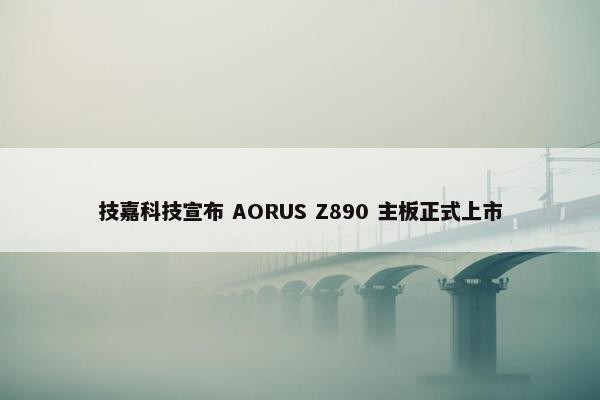 技嘉科技宣布 AORUS Z890 主板正式上市