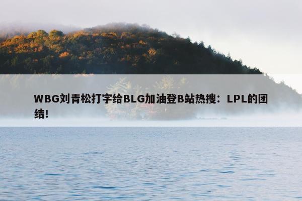 WBG刘青松打字给BLG加油登B站热搜：LPL的团结！