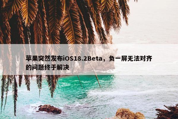 苹果突然发布iOS18.2Beta，负一屏无法对齐的问题终于解决