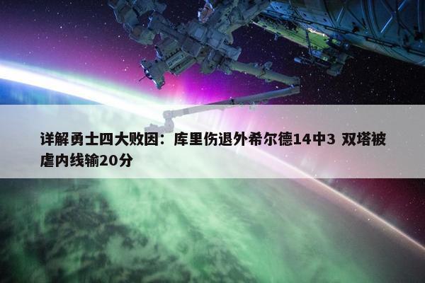 详解勇士四大败因：库里伤退外希尔德14中3 双塔被虐内线输20分