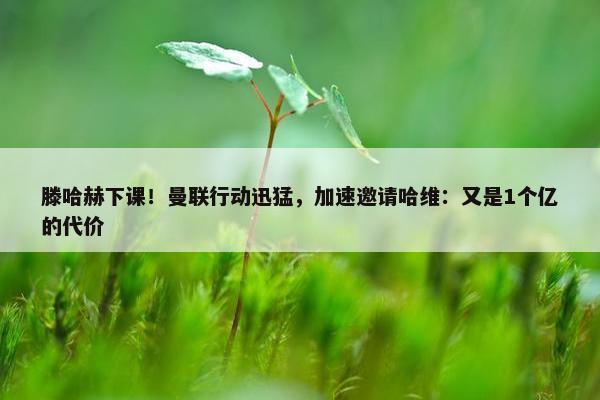 滕哈赫下课！曼联行动迅猛，加速邀请哈维：又是1个亿的代价