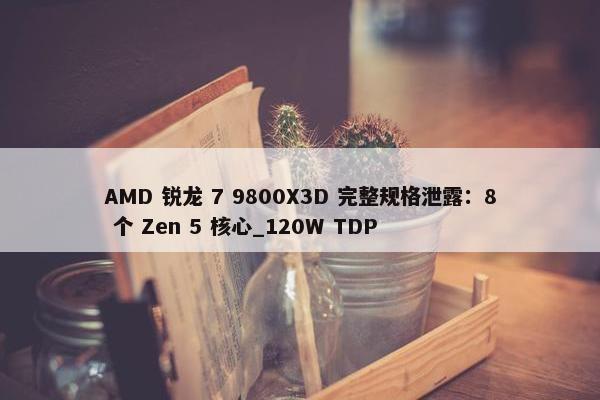 AMD 锐龙 7 9800X3D 完整规格泄露：8 个 Zen 5 核心_120W TDP