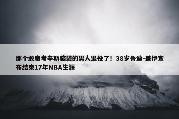 那个敢扇考辛斯脑袋的男人退役了！38岁鲁迪-盖伊宣布结束17年NBA生涯