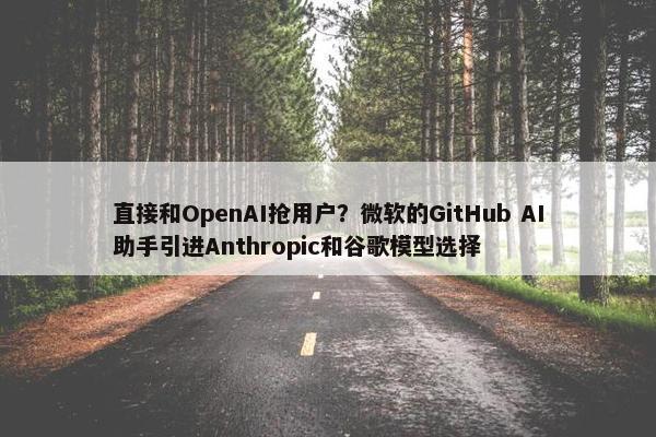 直接和OpenAI抢用户？微软的GitHub AI助手引进Anthropic和谷歌模型选择