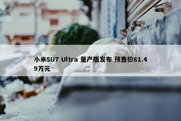 小米SU7 Ultra 量产版发布 预售价81.49万元