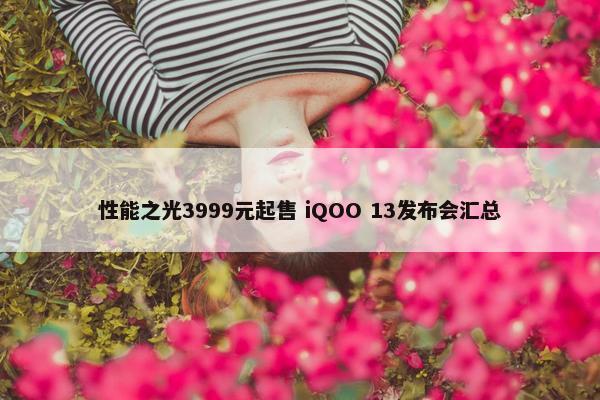 性能之光3999元起售 iQOO 13发布会汇总