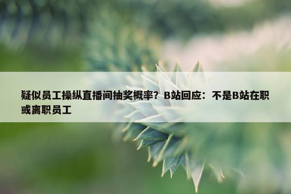 疑似员工操纵直播间抽奖概率？B站回应：不是B站在职或离职员工